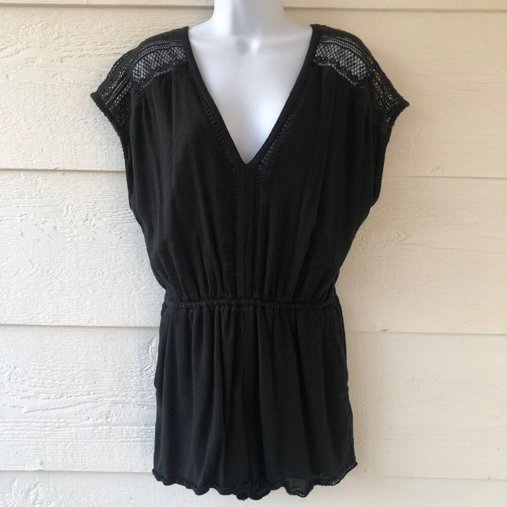 Abercrombie & Fitch Women’s Sz MP Jumper Shorts Black Crochet Detail Pockets